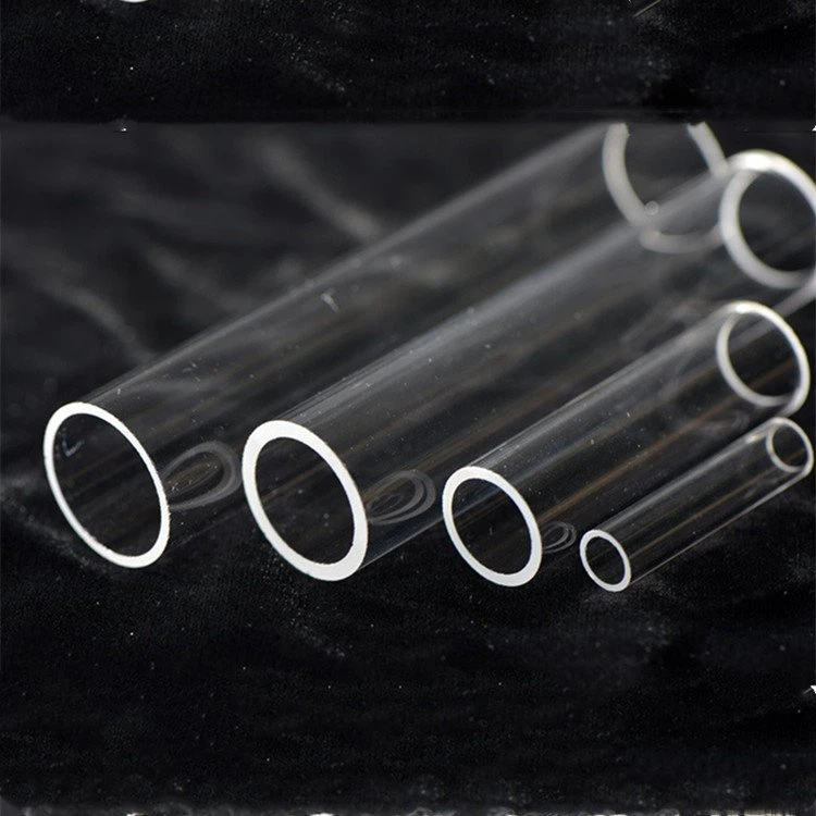 High Temperature Round Heat Resistant Glass Tubes Clear Quartz Tube